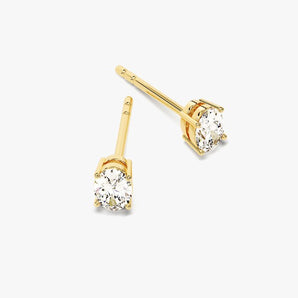 2.0 TCW Oval Cut Moissanite Stud Earrings in Gold