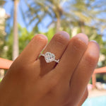 Stunning 1.5 CT Heart Moissanite Engagement Ring with Pave & Halo Design 3