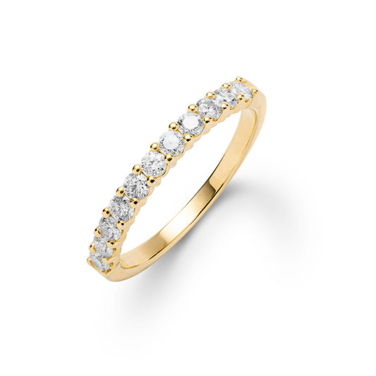 1.32 TCW Round Topaz Lab Made Diamond- April Birthstone Wedding Band 1