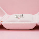 1.0 TCW Princess Shape Moissanite Stud Earrings in Gold 2