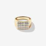 1.0 CT Round Moissanite Bar Set Men's Wedding Band in Solid Gold 1