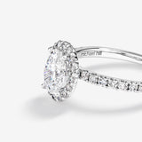 Stunning 1.78 CT Oval Moissanite Engagement Ring with Pave and Halo Design 3