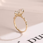Stunning 1.0 - 2.0 CT Marquise Moissanite Engagement Ring with Pave & Hidden Halo Design 5