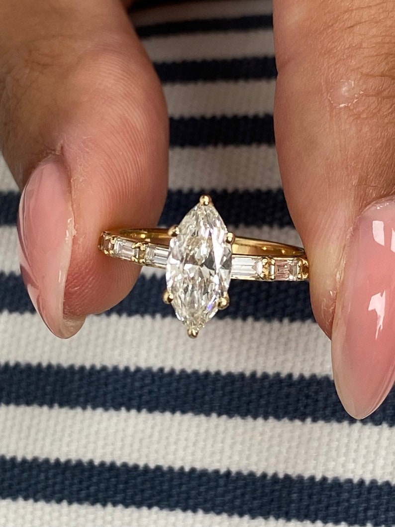 Stunning 2.0 CT Round Moissanite Engagement Ring with Dainty Pave Design 1