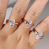 Stunning 2.0 CT Marquise Moissanite Engagement Ring with Solitaire Design 7