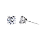 Round Cut Cubic Zirconia in 925 Sterling Silver Earrings 2