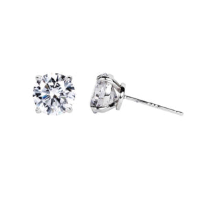 Round Cut Cubic Zirconia in 925 Sterling Silver Earrings