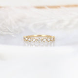 Stunning 0.35 TCW Round Moissanite Stones Half Eternity Wedding Bands 1