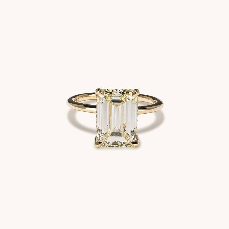 Stunning 5.01 CT Emerald Moissanite Engagement Ring with Hidden Halo Design 1