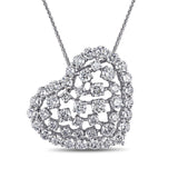 Round Cut Cubic Zirconia in 925 Sterling Silver Necklace 1