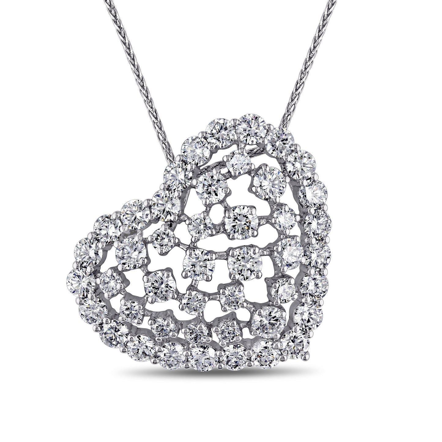 Round Cut Cubic Zirconia in 925 Sterling Silver Necklace 4