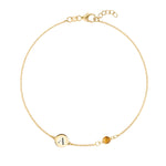 0.25 TCW Round Citrine Lab Made Diamond- November Birthstone Bracelet 1