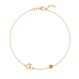 0.25 TCW Round Citrine Lab Made Diamond- November Birthstone Bracelet 1