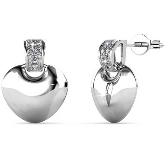 Round Cut Cubic Zirconia in 925 Sterling Silver Earrings 1