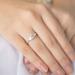 Stunning 1 CT Round Moissanite Engagement Ring With Three Stone Design 7