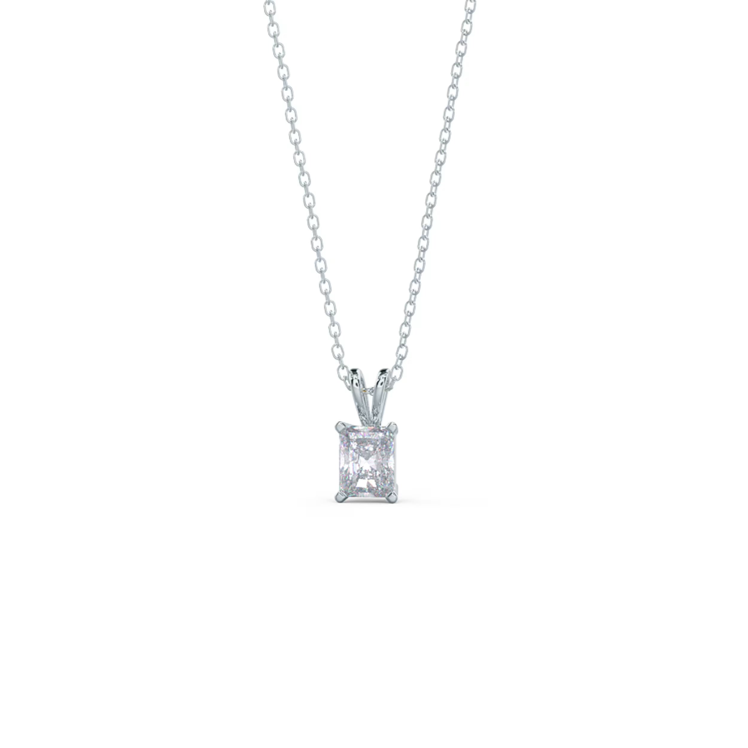 1.0 CT Radiant Cut Moissanite Diamond Solitaire Pendant Necklace in Solid Gold 5
