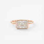 Radiant East West Bezel Lab Grown Diamond Engagement Ring