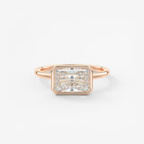 Radiant East West Bezel Lab Grown Diamond Engagement Ring