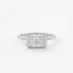 Radiant East West Bezel Lab Grown Diamond Engagement Ring