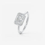 Radiant East West Bezel Lab Grown Diamond Engagement Ring