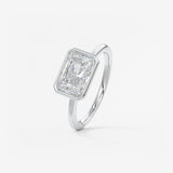 Radiant East West Bezel Lab Grown Diamond Engagement Ring