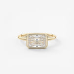 Radiant East West Bezel Lab Grown Diamond Engagement Ring