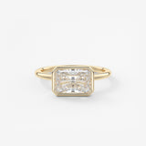 Radiant East West Bezel Lab Grown Diamond Engagement Ring