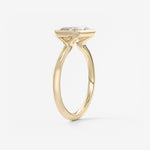 Radiant East West Bezel Lab Grown Diamond Engagement Ring