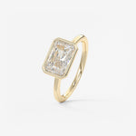 Radiant East West Bezel Lab Grown Diamond Engagement Ring