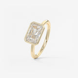 Radiant East West Bezel Lab Grown Diamond Engagement Ring