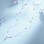 Round Cut Cubic Zirconia in 925 Sterling Silver Necklace 7