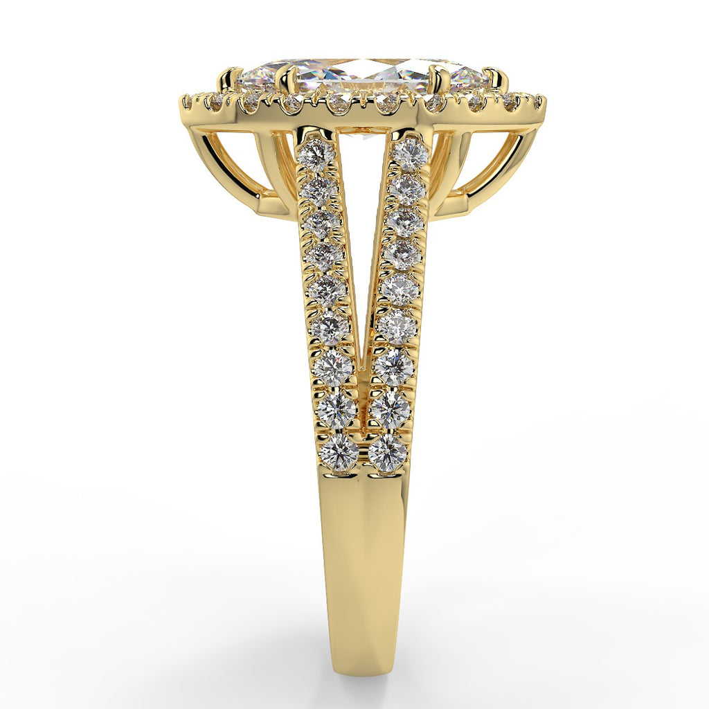 Stunning 1.05 CT Marquise Moissanite Engagement Ring with Halo & Split Shank Design 2