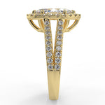 Stunning 1.05 CT Marquise Moissanite Engagement Ring with Halo & Split Shank Design 2