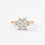 Radiant Three Stone Lab Grown Diamond Engagement Ring