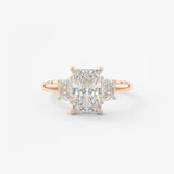 Radiant Three Stone Lab Grown Diamond Engagement Ring