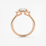 Radiant Three Stone Lab Grown Diamond Engagement Ring
