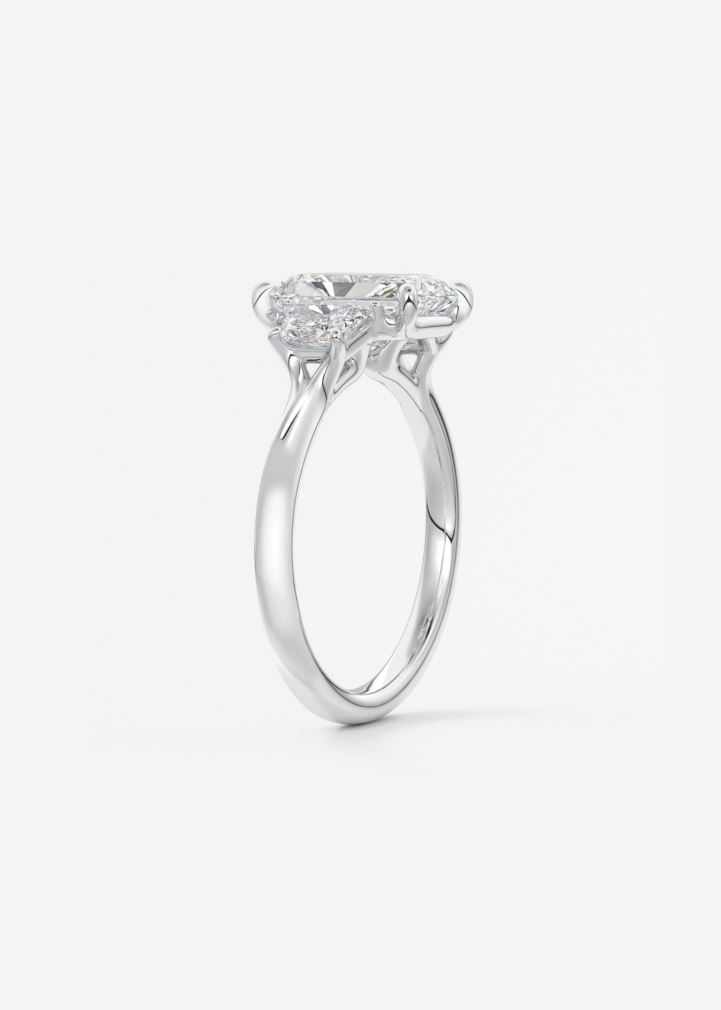 Radiant Three Stone Lab Grown Diamond Engagement Ring