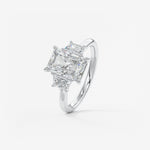 Radiant Three Stone Lab Grown Diamond Engagement Ring