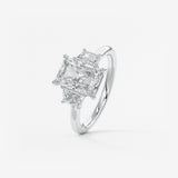 Radiant Three Stone Lab Grown Diamond Engagement Ring