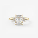 Radiant Three Stone Lab Grown Diamond Engagement Ring