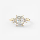Radiant Three Stone Lab Grown Diamond Engagement Ring