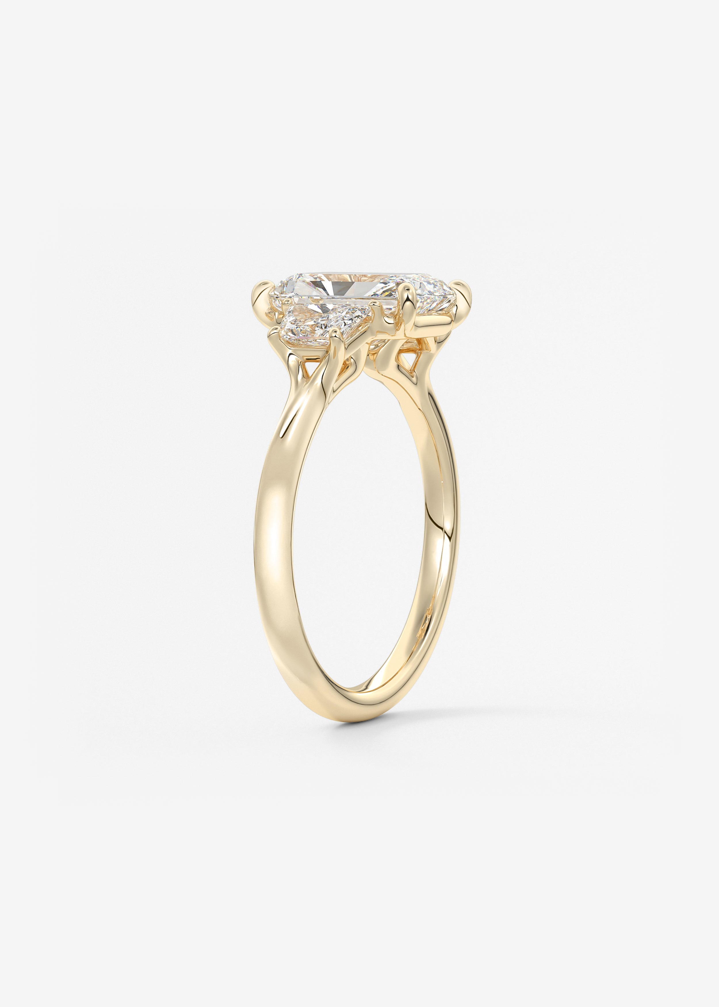 Radiant Three Stone Lab Grown Diamond Engagement Ring
