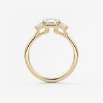 Radiant Three Stone Lab Grown Diamond Engagement Ring