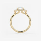 Radiant Three Stone Lab Grown Diamond Engagement Ring