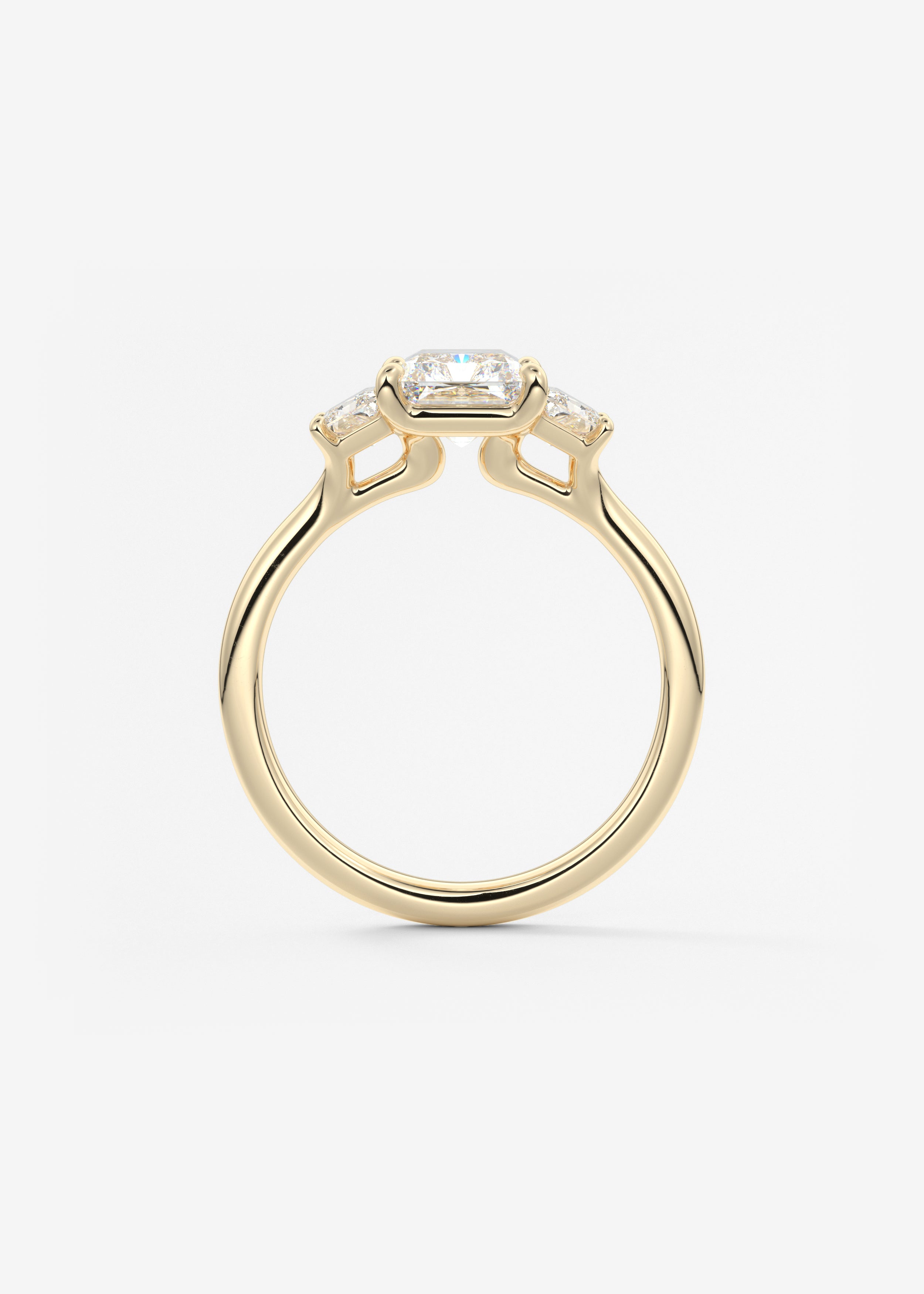Radiant Three Stone Lab Grown Diamond Engagement Ring