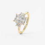Radiant Three Stone Lab Grown Diamond Engagement Ring