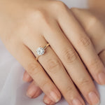 Stunning 1.0 CT Round Moissanite Engagement Ring with Hidden Halo Design 7