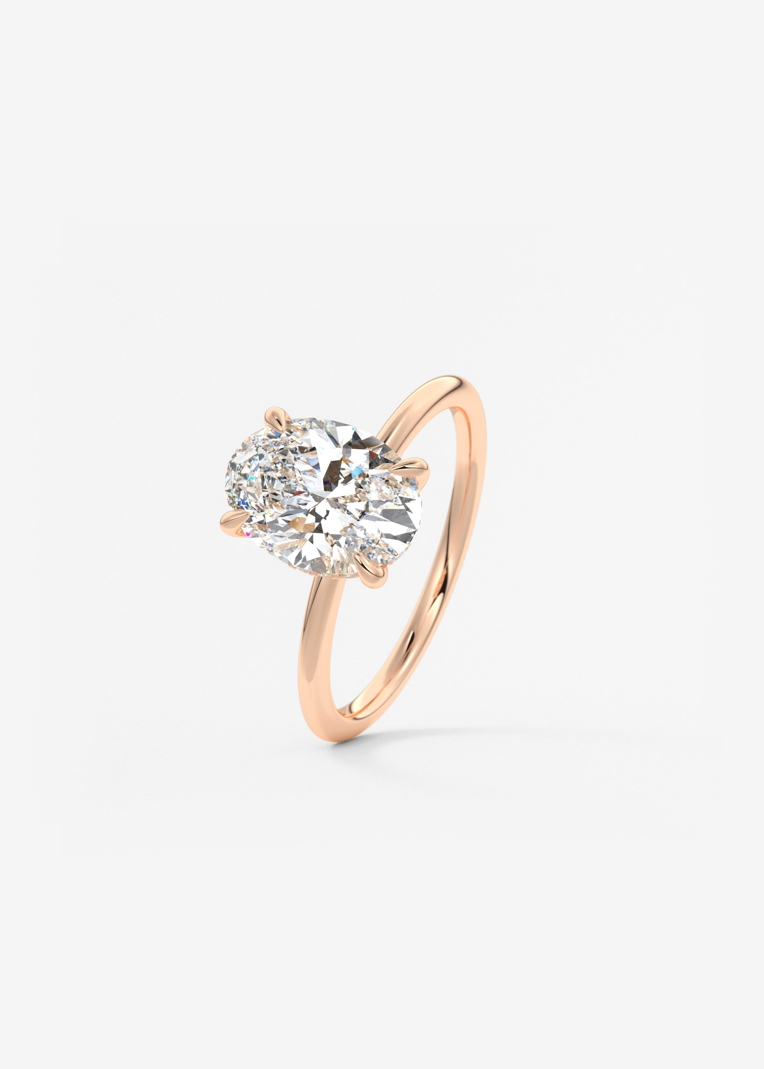 Oval Hidden Halo Lab Grown Diamond Engagement Ring
