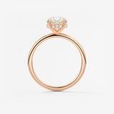 Oval Hidden Halo Lab Grown Diamond Engagement Ring