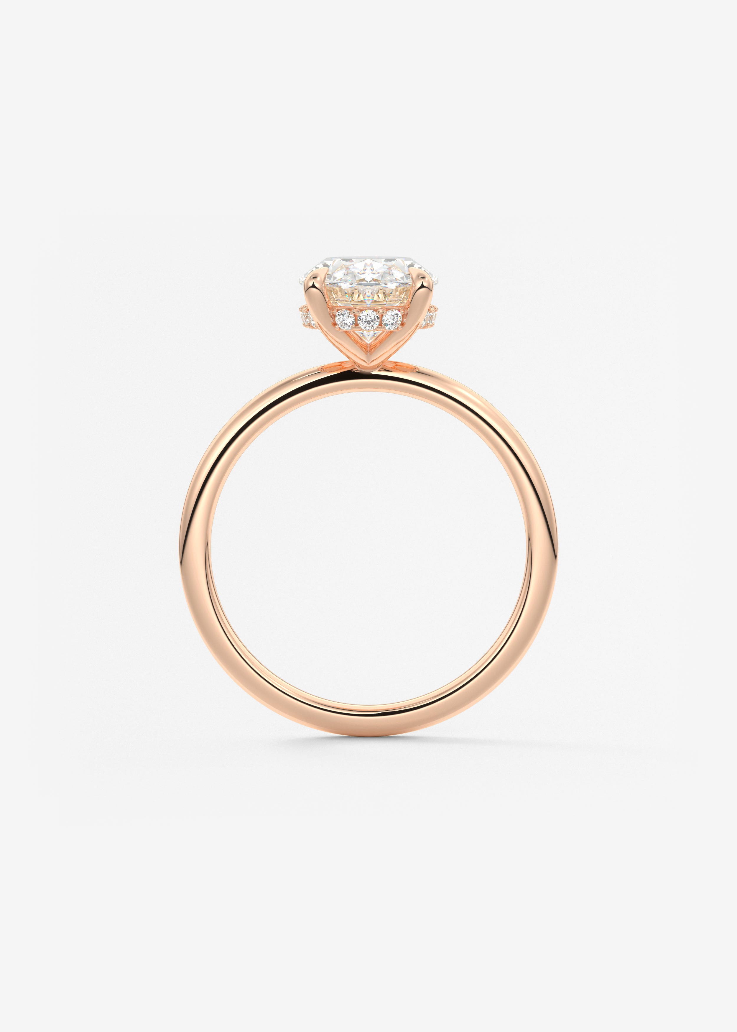 Oval Hidden Halo Lab Grown Diamond Engagement Ring